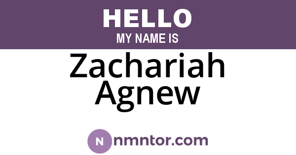 Zachariah Agnew