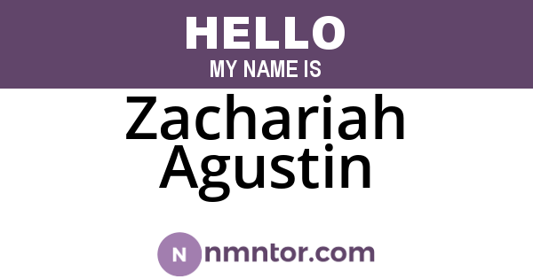 Zachariah Agustin