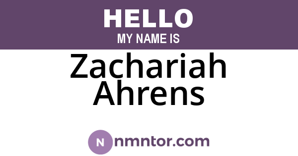 Zachariah Ahrens
