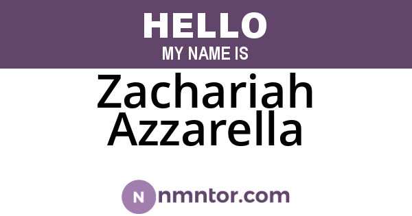Zachariah Azzarella