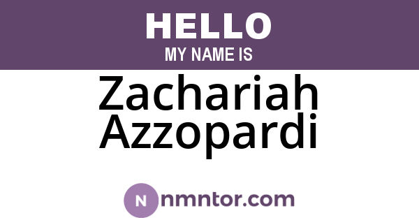 Zachariah Azzopardi