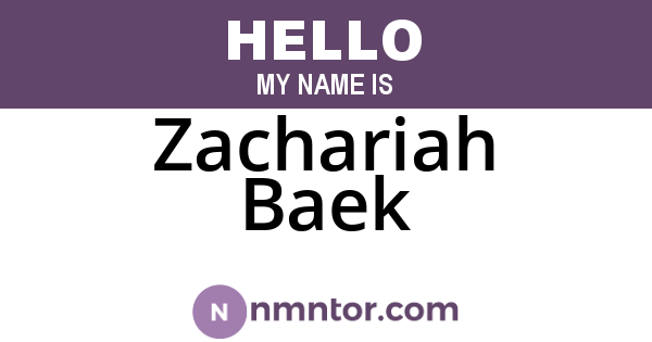 Zachariah Baek