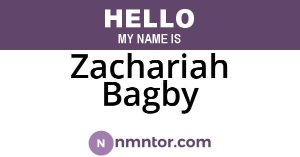 Zachariah Bagby