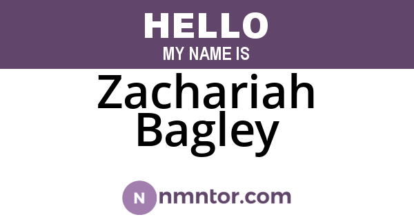 Zachariah Bagley