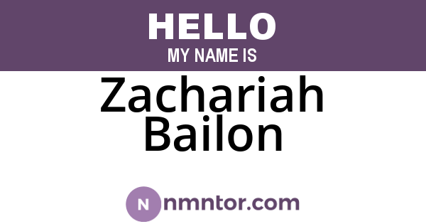 Zachariah Bailon
