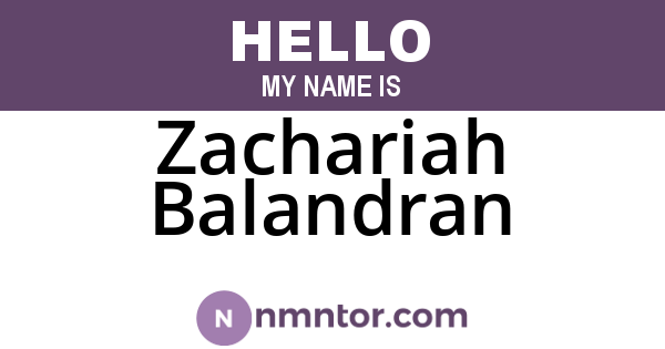 Zachariah Balandran