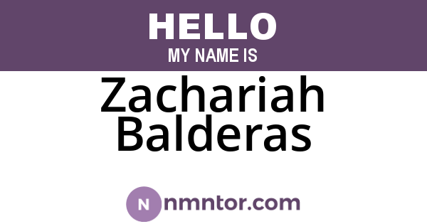 Zachariah Balderas