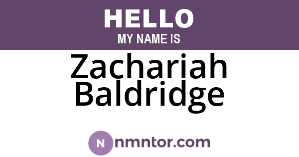Zachariah Baldridge