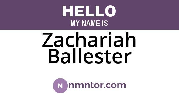 Zachariah Ballester