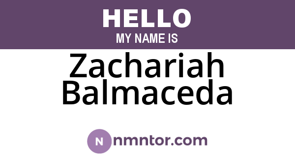 Zachariah Balmaceda