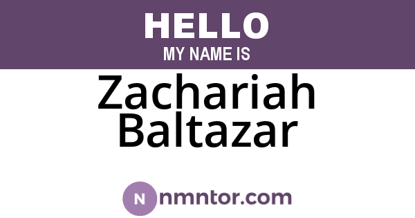Zachariah Baltazar