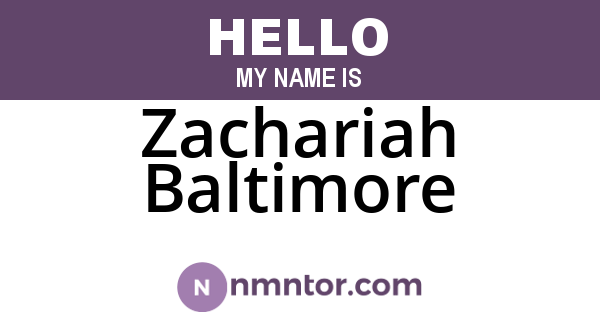 Zachariah Baltimore