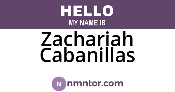 Zachariah Cabanillas