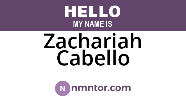 Zachariah Cabello