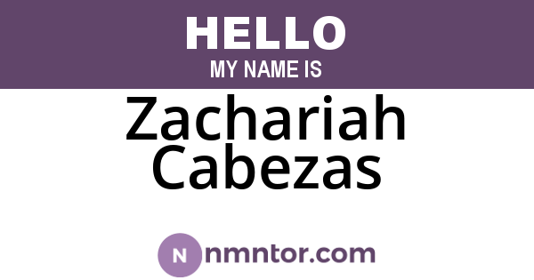 Zachariah Cabezas