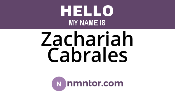 Zachariah Cabrales