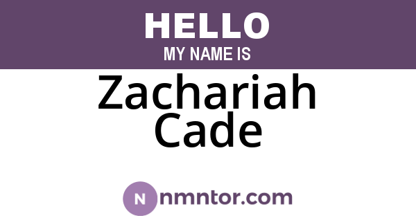 Zachariah Cade