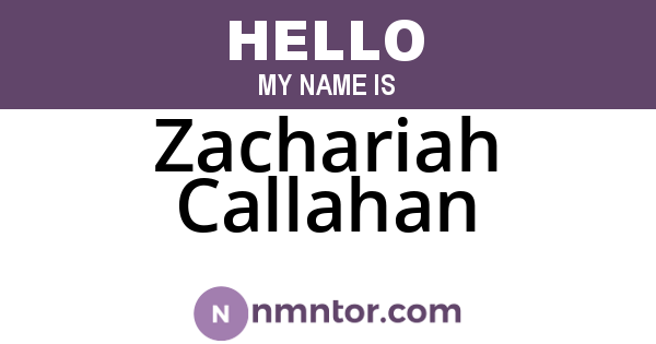 Zachariah Callahan