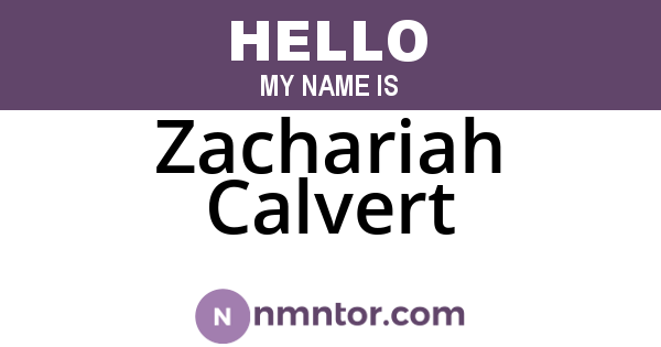Zachariah Calvert