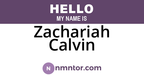 Zachariah Calvin