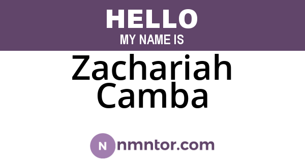 Zachariah Camba