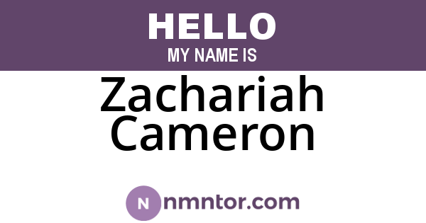 Zachariah Cameron