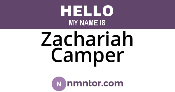 Zachariah Camper