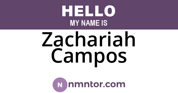 Zachariah Campos