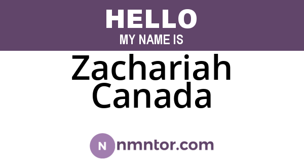 Zachariah Canada
