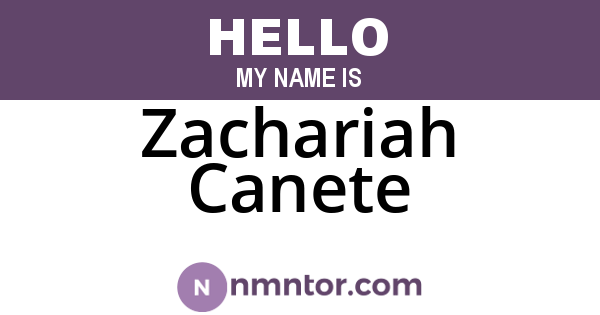Zachariah Canete