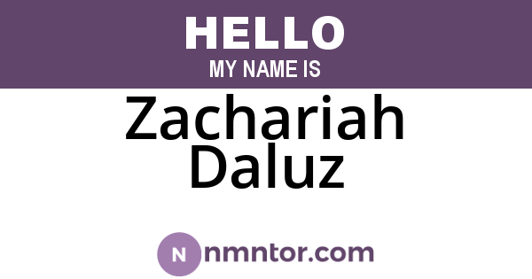 Zachariah Daluz
