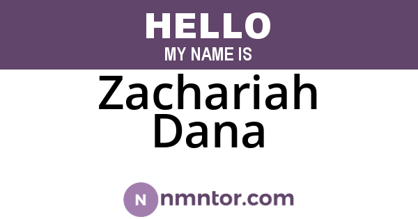 Zachariah Dana