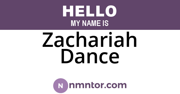 Zachariah Dance