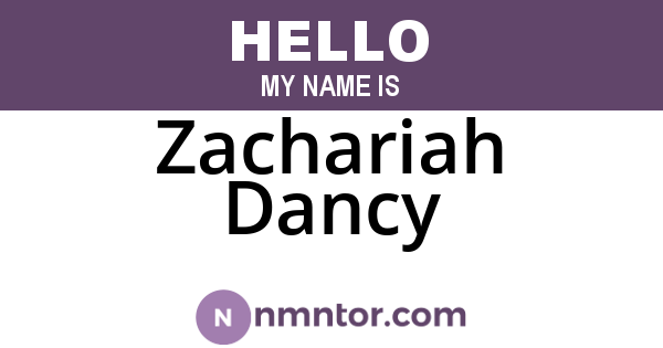 Zachariah Dancy