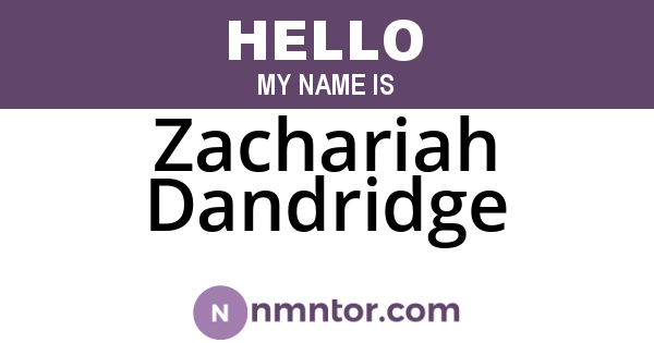 Zachariah Dandridge