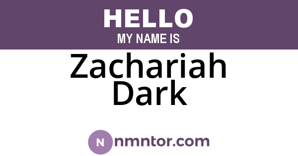 Zachariah Dark