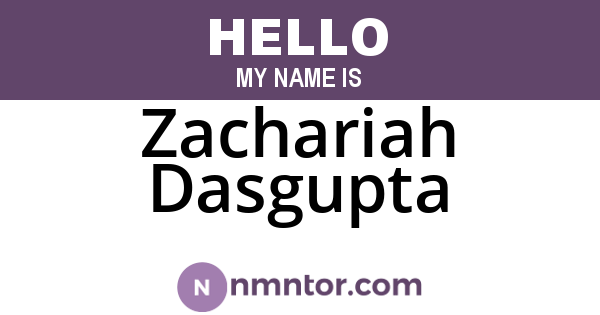 Zachariah Dasgupta