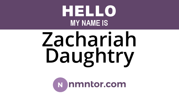 Zachariah Daughtry