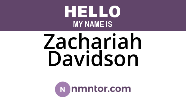 Zachariah Davidson