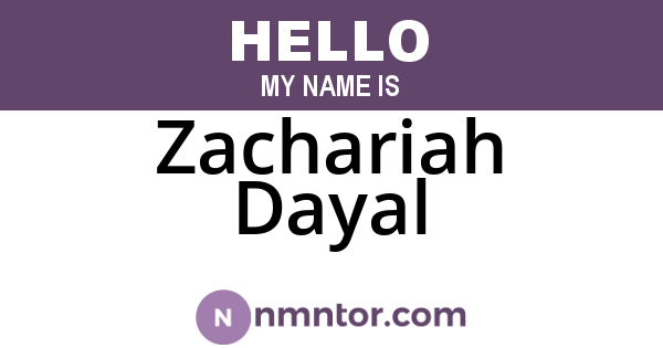 Zachariah Dayal