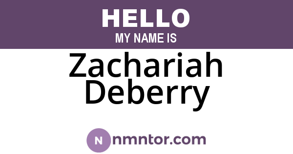 Zachariah Deberry