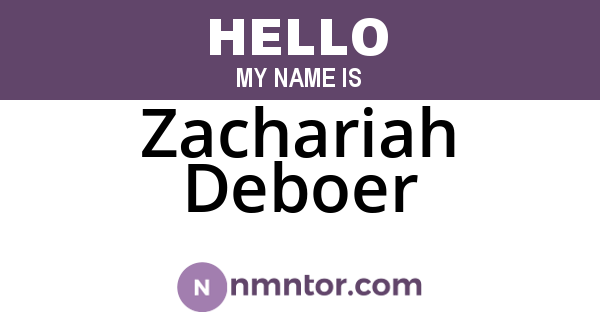 Zachariah Deboer