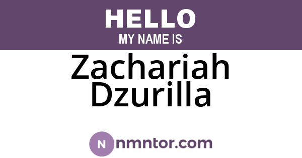 Zachariah Dzurilla
