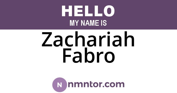 Zachariah Fabro