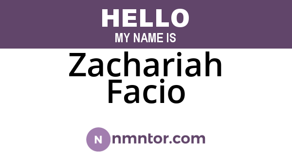 Zachariah Facio