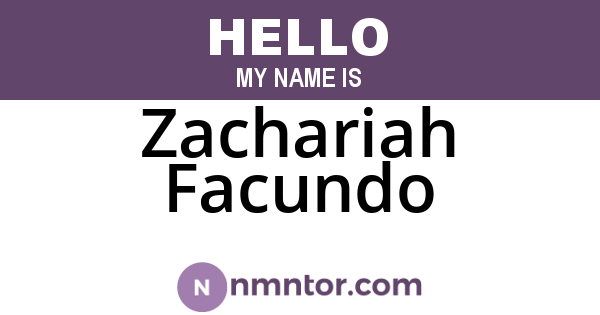 Zachariah Facundo