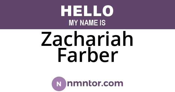 Zachariah Farber