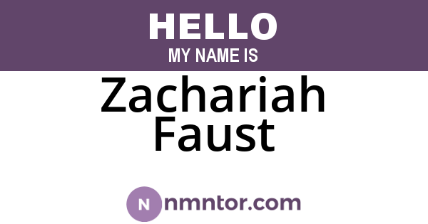 Zachariah Faust