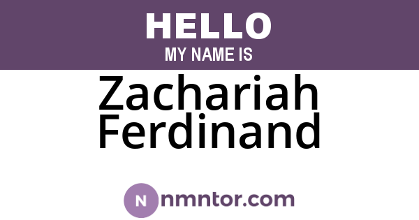Zachariah Ferdinand