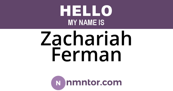 Zachariah Ferman